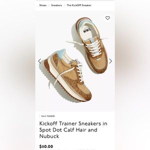 New Madewell Kickoff Trainer sneakers size 9